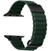 Resim ​​​Watch 38mm Uyumlu KRD-78 PU Deri Kordon Strap Kayış CLO- Koyu Yeşil 