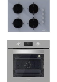 Resim Silverline BO6502S02 - CS5665S01 2'li Gri Cam Ankastre Set 