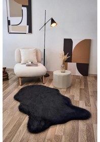 Resim Apex Reiki Antrasit Peluş Post Şekilli Halı Antrasit 