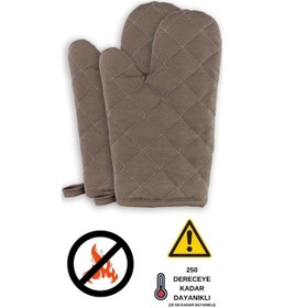 Resim Yanmaz Ve Isıya Dayanıklı Fırın Eldiveni 2 Eldiven Antrasit Gri 