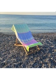 Resim Pamuklu Çizgili Neon Pembe Peştamal Havlu 155x80 Cm 