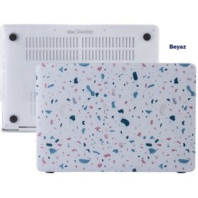 Resim Apple Uyumlu MacBook Air M1 Kılıf 13 İnç Terrazzonl Touchıd'li M1 Air A2337 A2179 A1932 İle Beyaz 