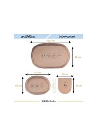 Resim Shems Pudra 3'lü Çeyizlik Dantelli Ve Saçaklı Banyo Paspası Halıs Pudra 