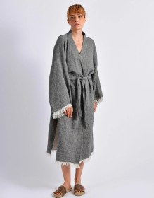 Resim Brandsmithshop Gri Yırtmaçlı Kimono Çok Renkli 