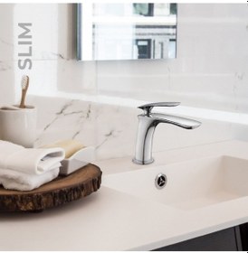 Resim Newarc Slim Lavabo Bataryası Krom 