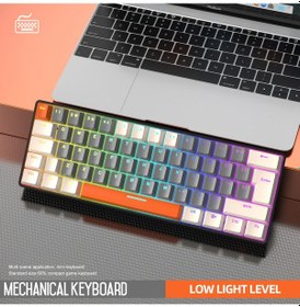 Resim T60 Mini Rgb Oyun Klavyesi Gaming Mekanik 62 Tuşlu 18 Rgb Led Usb Tip-c Kablosu 