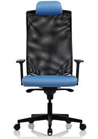 Resim Bürosit File 9 Başlıklı Plastik Mavi Yönetici Koltuğu 