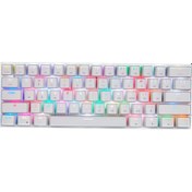 Resim Geeksen Tuş Rgb Mekanik Klavye Usb Kablolu Bt Çift Modlu Oyun Klavyesi Beyaz Ou Kırmız Kırmızı 