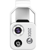 Resim Ximistore9 Apexel Ms002 200x Profesyonel Telefon Mikroskop Lens, Evrensel Klip İle Bitki, Böcek, Cilt Ve Elektronik Testi İçin Beyaz 