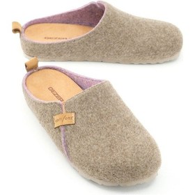 Resim Gezer Kışlık Keçe Comfort Taban Kadın Ev Bahçe Terlik Gt1kze.15423.04.012.k07 Bej 