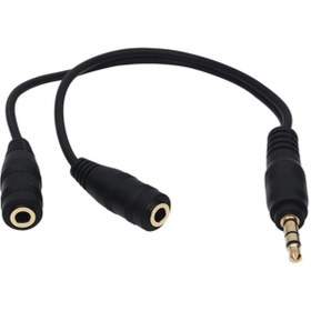 Resim nelerbulurum Kulaklık Çoklayıcı 3.5 Mm Erkek/2 Stereo Dişi 20 Cm Y Kablo 