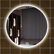 Resim Dnr-Mirror45 Cm Dokunmatik Tuşlu Beyaz Ledli Yuvarlak Banyo Aynası 