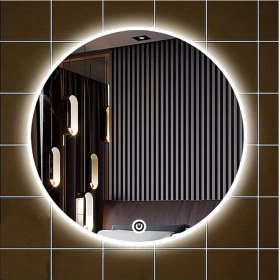 Resim Dnr-Mirror45 Cm Dokunmatik Tuşlu Beyaz Ledli Yuvarlak Banyo Aynası 