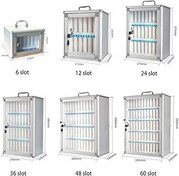 Resim Cep Telefonu Soyunma Dolabı - Ofis ve Sınıf için 60 Yuvalı Alüminyum Alaşımlı Duvara Monte Nizer - Cep Telefonları Tabletler ve Cihazlar için Çok Fonksiyonlu Depolama Çözümü 