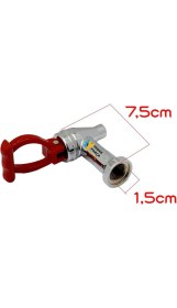 Resim Semaver Musluk Göstergesiz, Içten Dişli, Basmalı, Demir, Kırmızı Saplı, Kayalar Kazan ve Çaycı Musluğu 7,5cm 