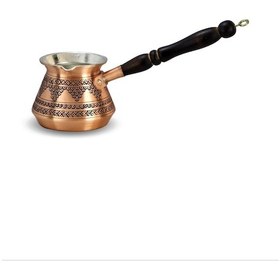 Resim Kalın Topak Üzüm İşlemeli Bakır Cezve 5 Fincanlık 
