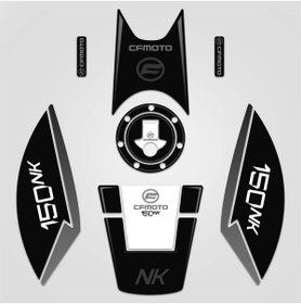 Resim Redline Grafik Cf Moto 150 Nk Siyah Gri Full Tank Pad Set 