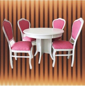 Resim Bengimobilya Masa Klasik Takım Model Kayın Torna Lükens Aslan Ayak Sandalye 