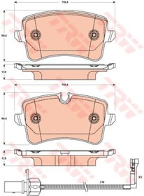 Resim TRW GDB1902 Fren Balatası Arka A4 07- A5 07- A6 11- A7 10- A8 10- Q5 08- / Macan 14- 