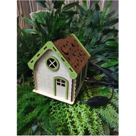 Resim Ahşap Ay-Yıldızlı Ev Gecelamba 