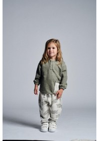 Resim Miababy Etnik Desen Patı Düğmeli 2 Li Takım Haki 