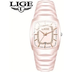 Resim Fochsia Lıge Kadınlar İçin Pembe Kare Kadranlı Seramik Kronograf Analog&dijital Fonksiyonel Saat Diğer 