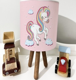 Resim dekomingo BULUTLU PEMBE BOYNUZLU AT UNİCORN BEBEK VE ÇOCUK ODASI 