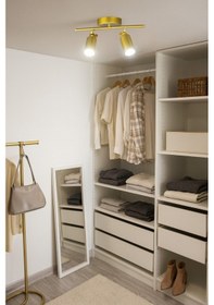 Resim Koal Avize Spoti 2'li Eskitme Renk Beyaz Işık Modern Tasarım Cafe - Mutfak - Banyo Spot Ledli Sıralı Avize Eskitme Eskitme 