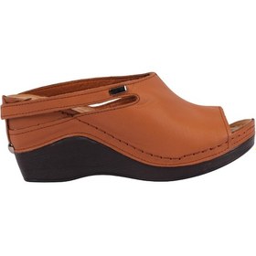 Resim Napa Shoes Ortopedik Konforlu Dolgu Topuk Ayarlanabilir Açık Burun Terlik Napa-1001 Taba 