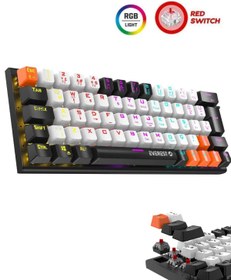 Resim Everest Parley Siyah/Beyaz Rainbow Aydınlatmalı Türkçe Q Red Switch Mekanik Kablolu Gaming Oyuncu Klavyesi 