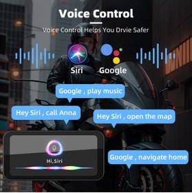 Resim Genel Markalar XYauto Motosiklet Navigasyon Kablosuz Carplay Android Auto on ve arka 1080P gece gorus kayit kamera 
