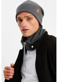 Resim Erkek Balıkçı Style %100 Pamuklu Kaşkorse, Terletmez, Ultra Hafif, Yumuşak Bere Boyunluk Takım - Standart / Füme Füme 