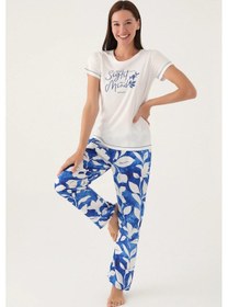 Resim Pierre Cardin 8833 Pamuk Kısa Kol Kadın Pijama Takımı Krem 