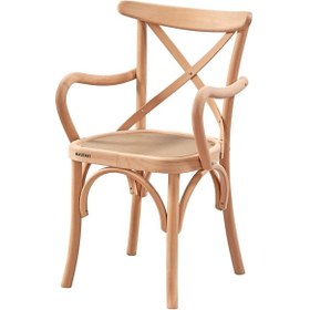 Resim Masifart Titulus Tonet Çapraz Döşemeli Kollu Sandalye Cilasız Ham Ham 