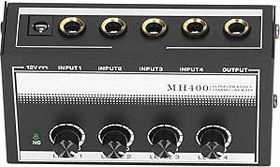 Resim Kulaklık Amplifikatörü, 4 Yollu Metal Düşük Gürültü Mono Kulaklık Amplifikatörü Stüdyo Ve Sahne Için Taşınabilir Kulaklık Amplifikatörü 100-240V (AB Tak) 