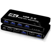 Resim Gplus 4kvm421 Kvm Switch 2x1 Hdmı 2.0 4k Ultra Hd 2160p Usb 3.0 Hdcp 2.3 Hdr10 Edıd 