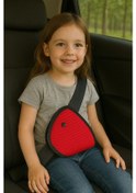 Resim Çocuk Emniyet Kemeri Düzenleyici Kırmızı Renk Araç İçi Güvenlik Ve Konfor Aksesuarı 