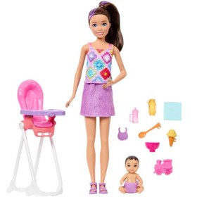 Resim Barbie Bebek Bakıcısı Skipper Mama Sandalyeli Oyun Seti JJB44 