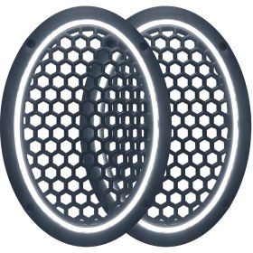 Resim L-Sound Neon Işıklı (6x9) Inç Kaliteli Plastik Hoparlör ve Midrange Kapağı - 2 Adet - Beyaz 