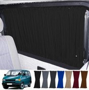 Resim Oto Pandami Volkswagen T4 - Transporter / Caravelle Uzun Şase 1990-2003 Uyumlu Siyah Raylı Oto Perde Takımı 
