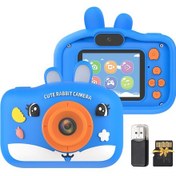 Resim Mufunye H9s Çocuklar İçin 1080p Çift Kameralı Dijital Fotoğraf Makinesi, 8x Zum, 32gb Tf Kart Ve Usb Okuyucu İle Mavi 