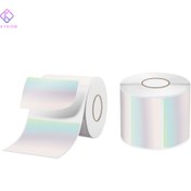 Resim KAYSION Holografik Sticker Rulo, Kendinden Yapışkan, Renkli Pırıltı, Çoklu Boyutlar, SK20/SK35/SK45/M110 Etiket Yazıcıları ile Uyumlu, Kağıt Malzeme 