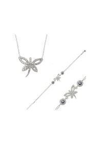 Resim 925 Ayar Gümüş Yusufçuk Set Çok renkli 