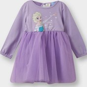 Resim Defacto Kız Bebek Frozen Uzun Kollu Tül Elbise F4564a525aupr251 Mor 