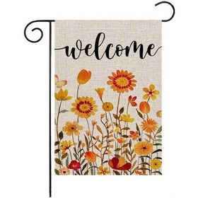 Resim Neevoyu Sonbahar Teşekkür Günü Balkon Bayrağı - 30x45 Cm Keten, İki Yönlü Baskı, Makine Yıkama Uygun, Bahçe Dekorasyonu 