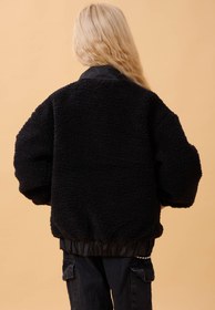 Resim Kız Çocuk Gömlek Yaka Cepli Peluş Kışlık Mont - Bej / 11-12 Yaş 