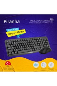 Resim Piranha 2325 Kablolu Klavye Ve Mouse Set Türkçe Q Klavye 