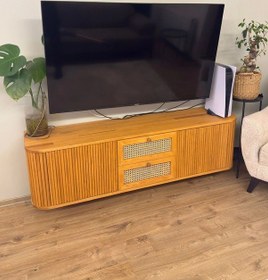 Resim Loen Hazeran Detaylı Masif Ahşap Tv Ünitesi 