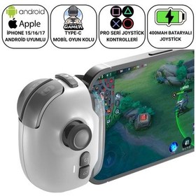 Resim Coofbe Profesyonel 400mah Type-c Girişli Mobil Oyun Kolu Telefon Joystick Telefon Ateş Tetik Gamepad Joystick 
