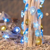 Resim 1 Adet LED Bakır Tel Işıklı Deniz Temalı Kabuk, Denizyıldızı ve Denizatı Desenli, Pilsiz (Pil Gerektirmez), Düğme Kontrollü, Plastik Malzeme, Oda, Yemek Masası, Düğün, Yılbaşı, Şükran Günü, Noel, Cadılar Bayramı, Paskalya Süslemeleri için Mükemmel Dekorasyon 